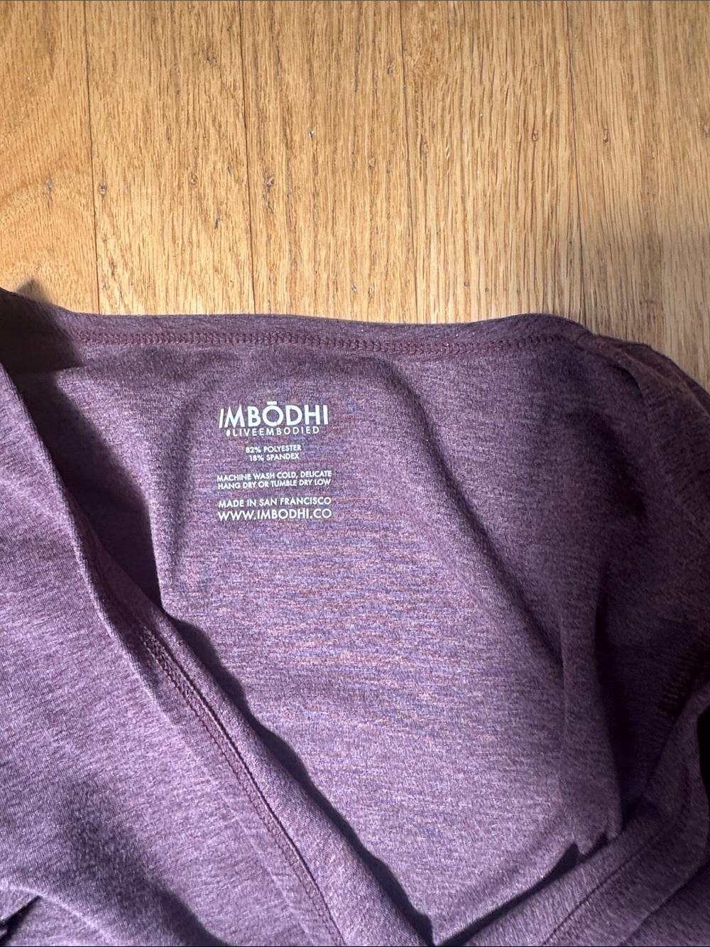 Imbodhi Deep Plum Wrap Front Crop Top Size M | Long Sleeve | Purple | - Picture 2 of 2